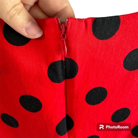 Grace Karin size L Red dress with black polka dots - Picture 6 of 7